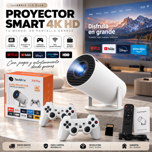 Proyector 2 en 1 con videojuegos